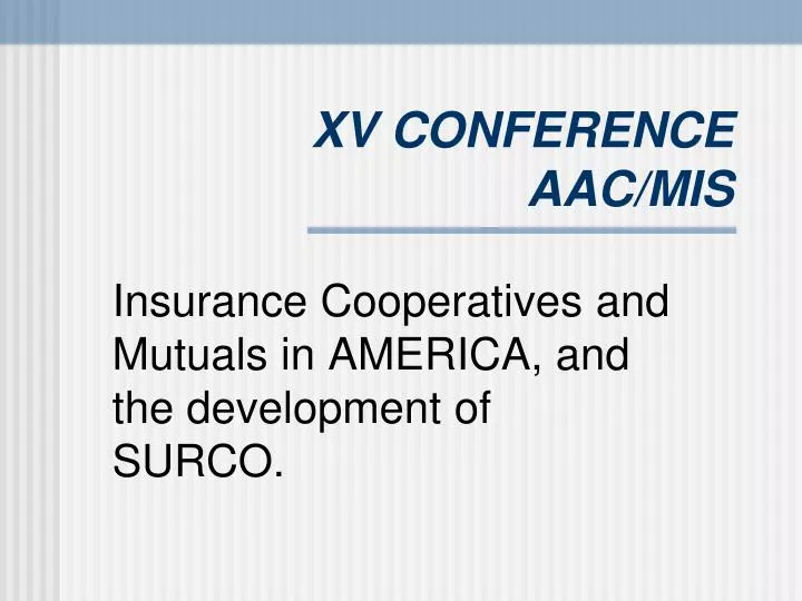 xv conference aac mis