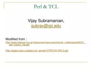 Perl &amp; TCL