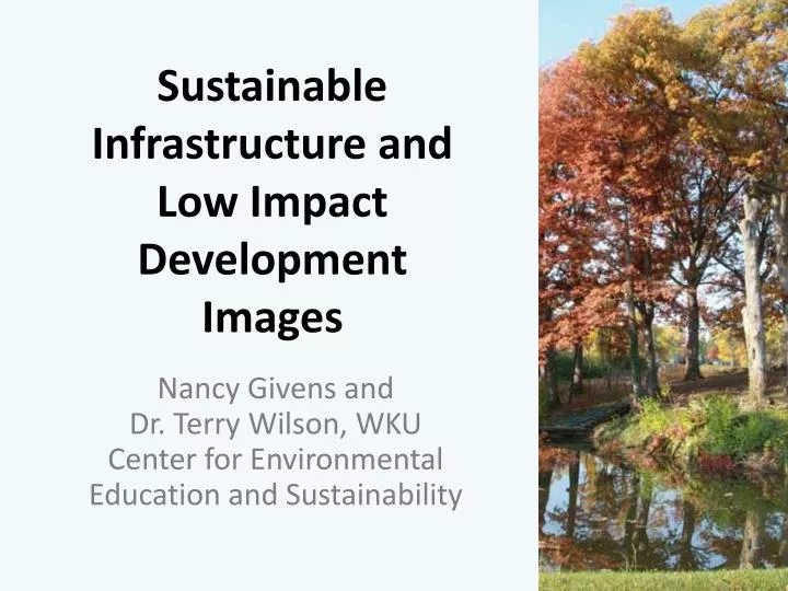 sustainable infrastructure and low impact development images