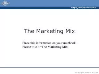 The Marketing Mix