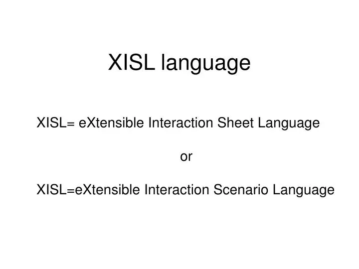 xisl language