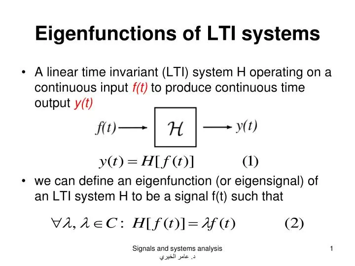 eigenfunctions of lti systems