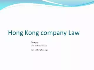 Hong Kong company Law