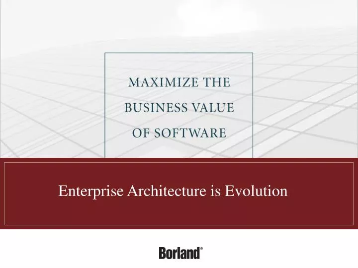 enterprise architecture is evolution
