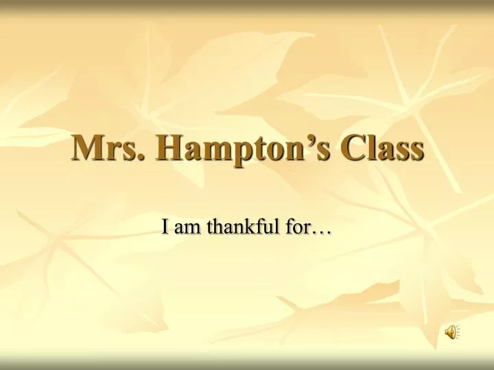 mrs hampton s class