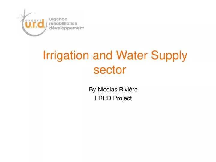 irrigation and water supply sector