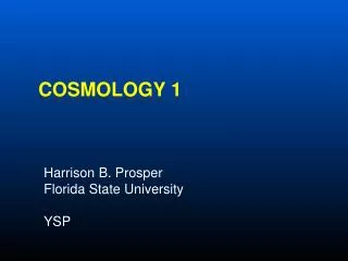 Cosmology 1
