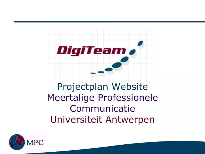 projectplan website meertalige professionele communicatie universiteit antwerpen