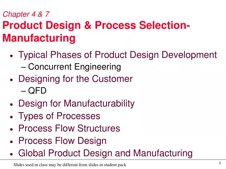 chapter 4 7 product design process selection manufacturing