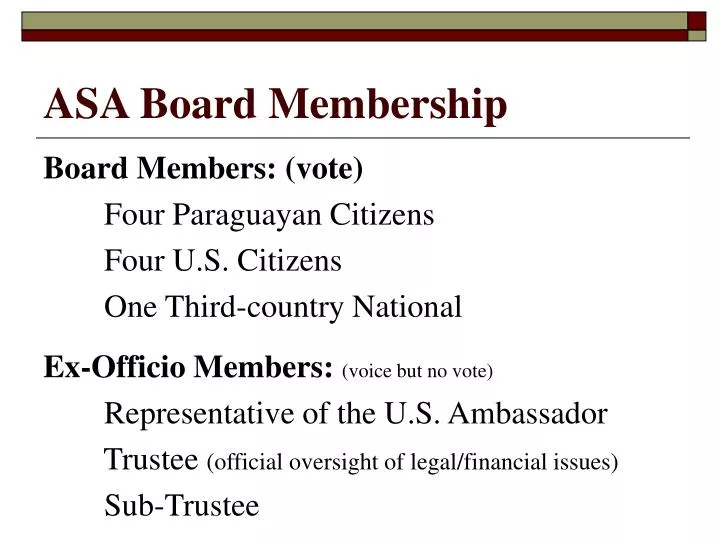 asa board membership
