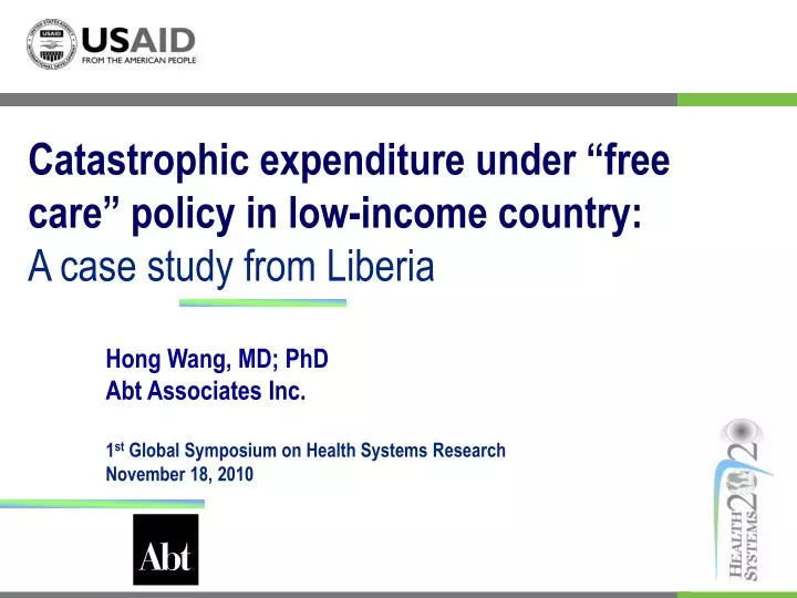 catastrophic expenditure under free care policy in low income country a case study from liberia