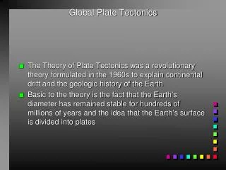 Global Plate Tectonics