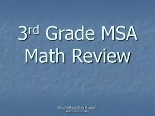 3 rd Grade MSA Math Review