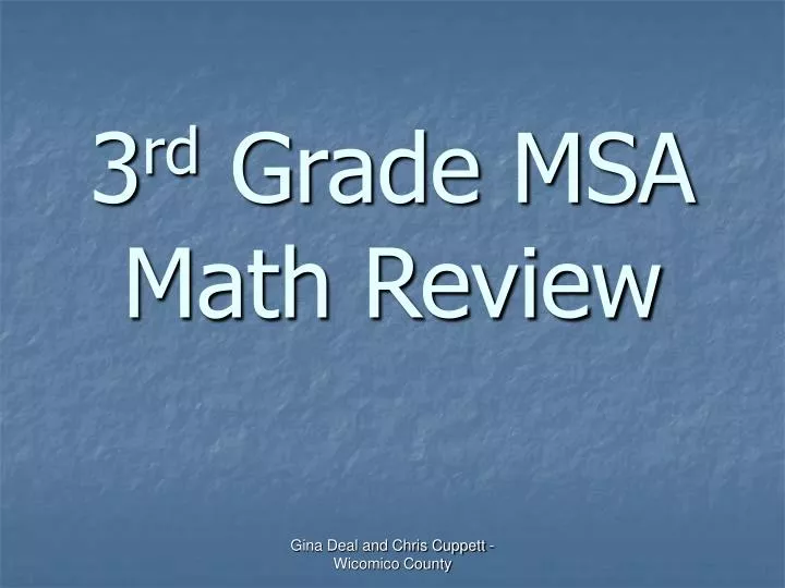 3 rd grade msa math review