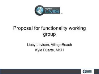 Proposal for functionality working group