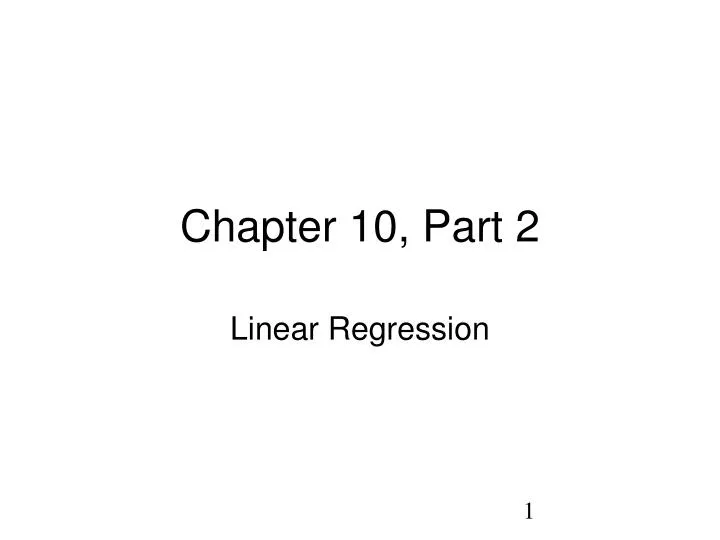 linear regression