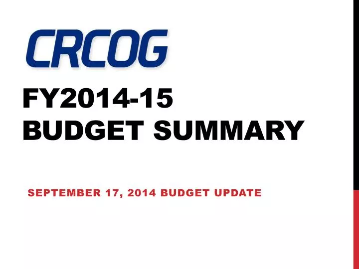 fy2014 15 budget summary