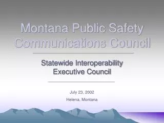 Montana Public Safety Communications Council