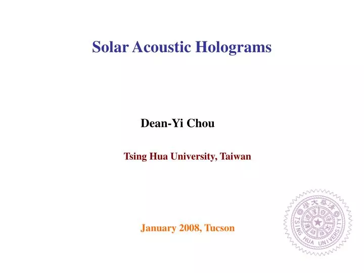 solar acoustic holograms