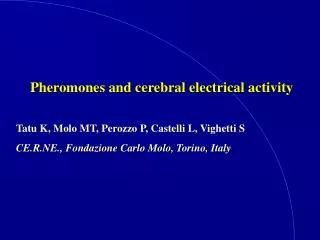 Pheromones and cerebral electrical activity