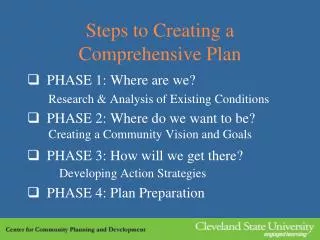 Steps to Creating a Comprehensive Plan