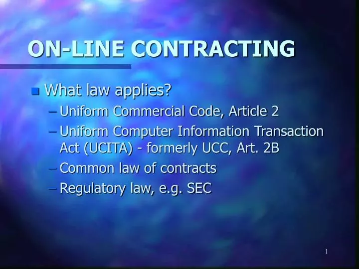 on line contracting