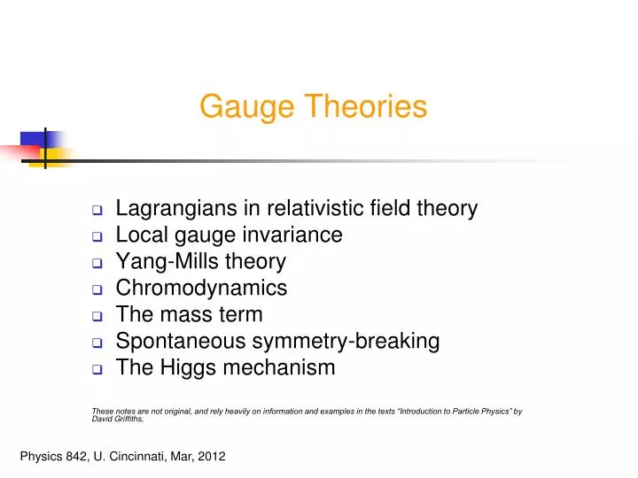 gauge theories
