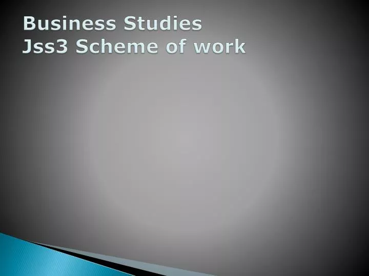 business studies jss3 scheme of work