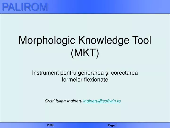 morphologic knowledge tool mkt