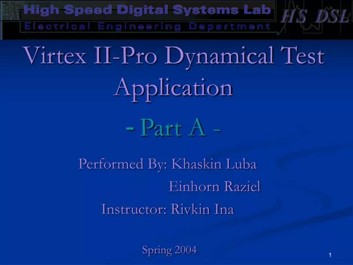 virtex ii pro dynamical test application part a