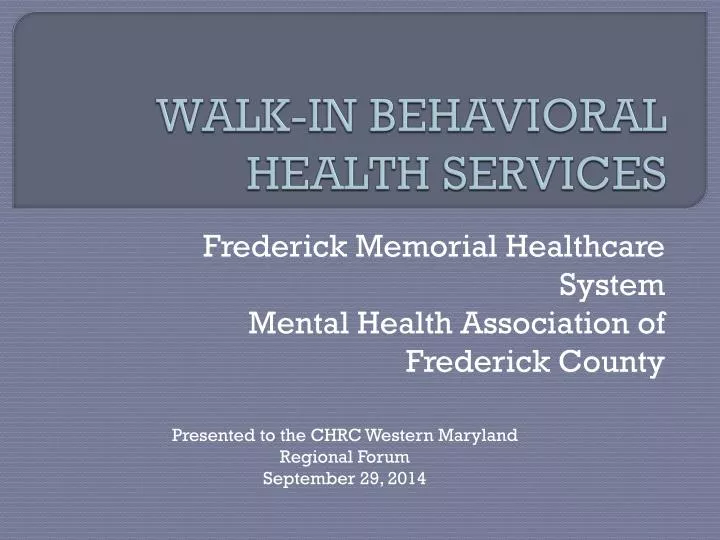 walk in behavioral health services