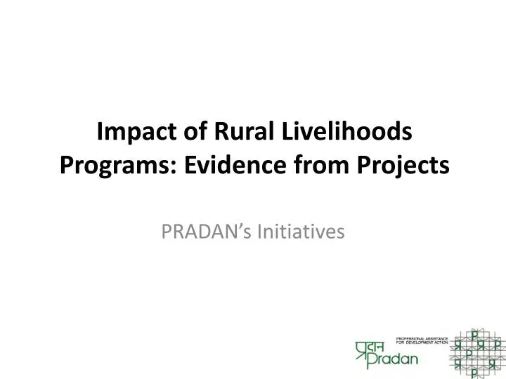 impact of rural livelihoods programs evidence from projects