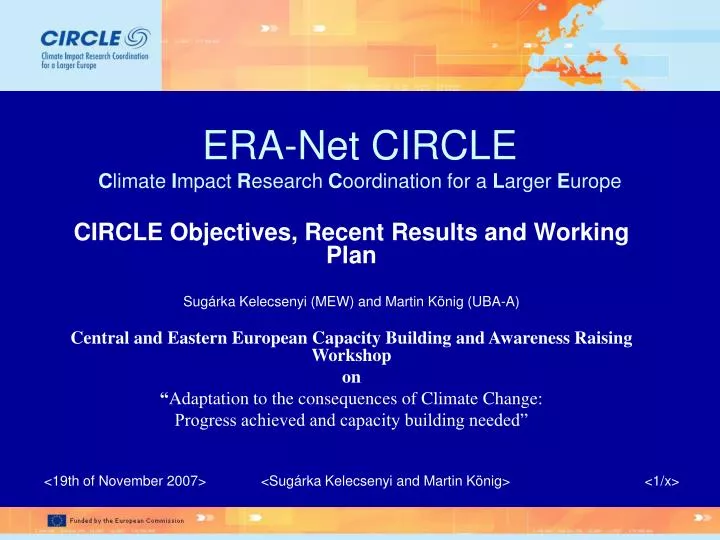 era net circle c limate i mpact r esearch c oordination for a l arger e urope