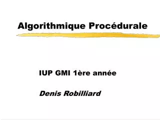 algorithmique proc durale
