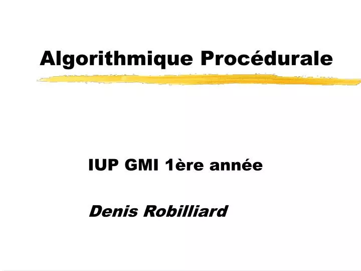 algorithmique proc durale