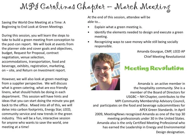 mpi carolinas chapter march meeting