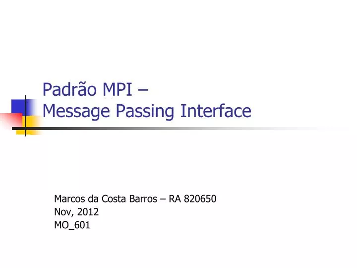 padr o mpi message passing interface