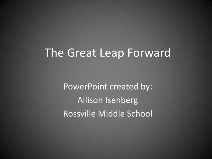 the great leap forward