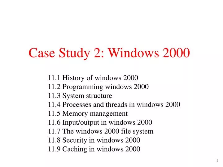 case study 2 windows 2000