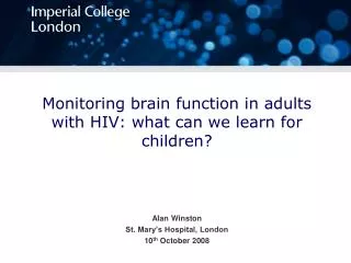 Monitoring brain function in adults with HIV: what can we learn for children?