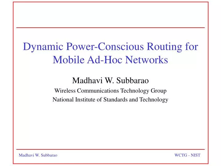 dynamic power conscious routing for mobile ad hoc networks