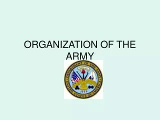 ORGANIZATION OF THE ARMY