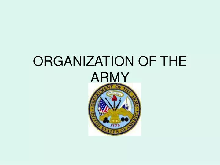 organization of the army