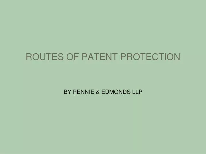routes of patent protection