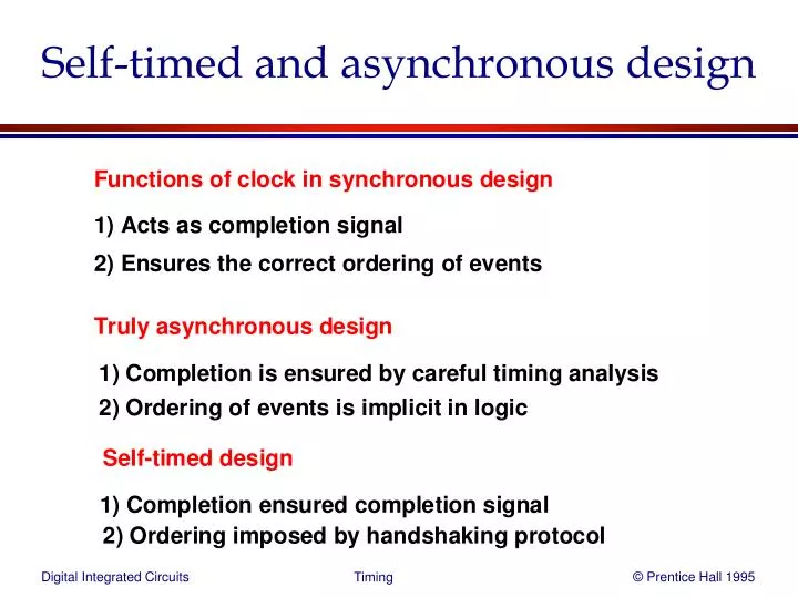 self timed and asynchronous design