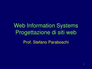 web information systems progettazione di siti web