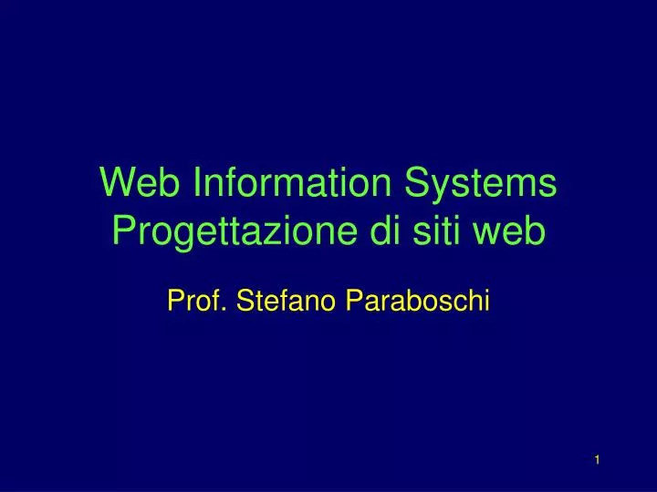 web information systems progettazione di siti web