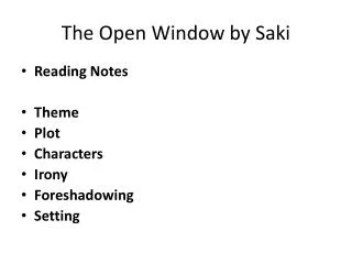The Open Window by Saki