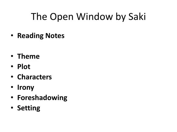 the open window by saki