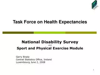 Task Force on Health Expectancies